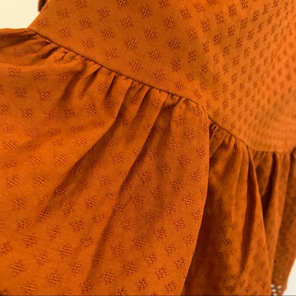 Universal Thread Rust Ruffle Long Sleeve Ruffle Dress - Picture 12 of 14